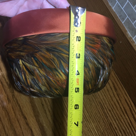 Rust Feathered hat from Grandma Jahn Collection - Picture 8 of 8